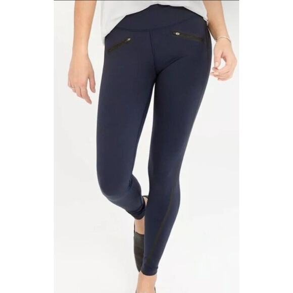 SPANX FD3715 Every Wear Tech Tape Leggings Lapis Blue Minimalist Small - Picture 1 of 14